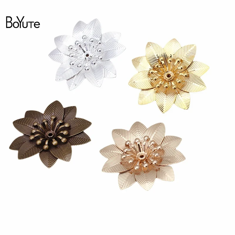 BoYuTe (20 Pieces/Lot) 29MM Metal Brass Flower Materials Handmade Diy Jewelry Making Accessories