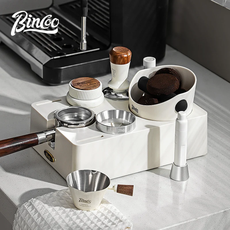 Bincoo Coffee Pressing Base Dregs Bucket Integrated Powder Distributor Pressing Powder Hammer Handle Utensil Storage Combination