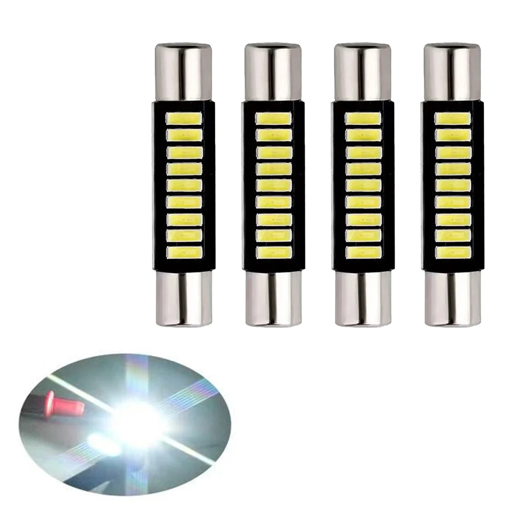 

4Pcs 6641/6614F LED Bulb Reading Light Vanity Mirror Light 6000K White For Interior Roof License Plate Trunk