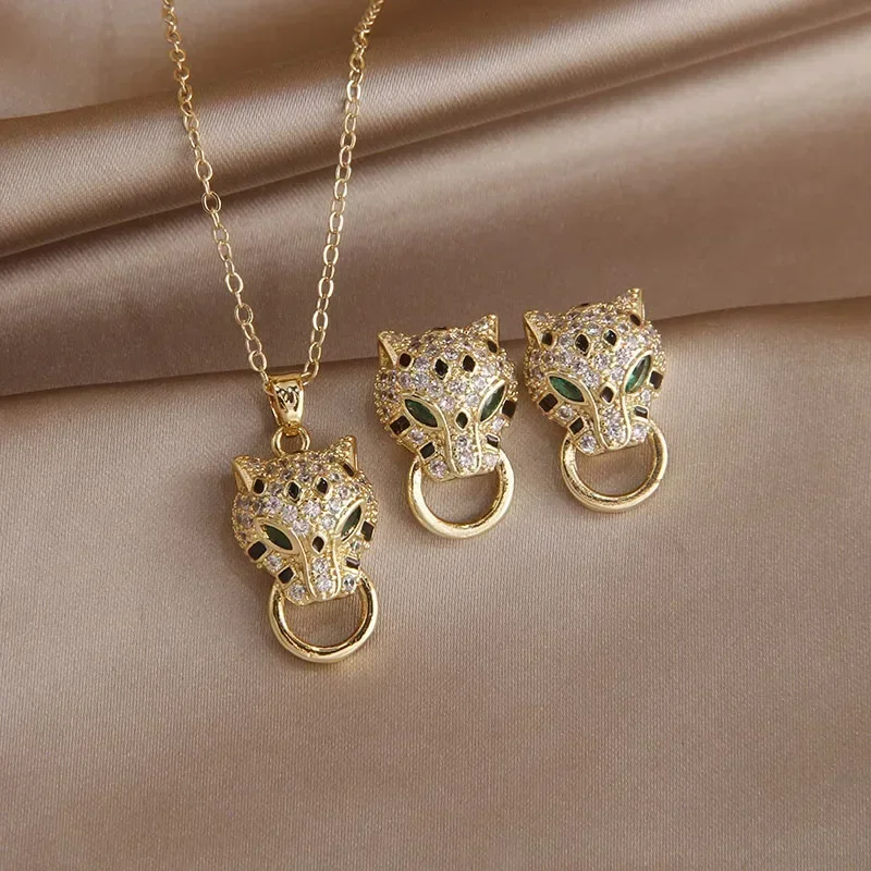 

Серьги-гвоздики с зелеными глазами и леопардовым принтом для женщин, модные брендовые ювелирные изделия, классические серьги с кристаллами в виде животных, аксессуары для вечеринок, подарки