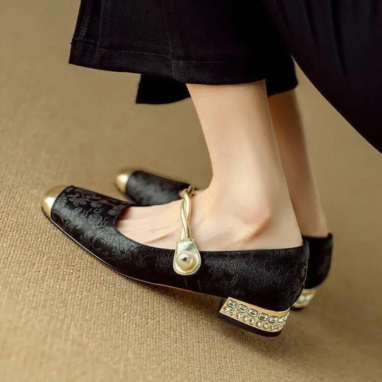 Shoes for Woman 2024 Flats Formal Women\'s Summer Footwear Low Heel Elegant Moccasins Flat Pointed Toe Non Slip on Promotion E 39