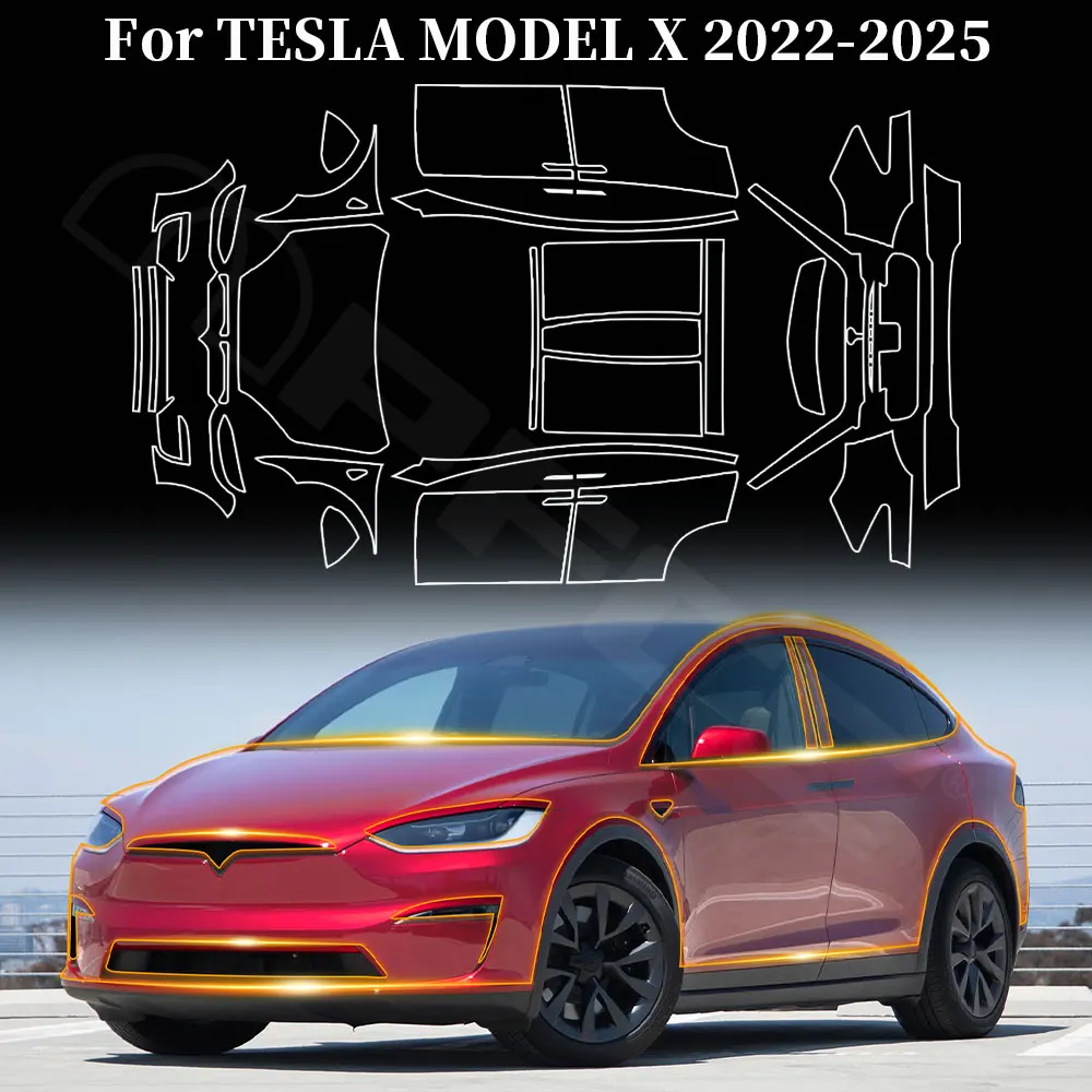 

TPU Car Bumper Paint Protection Film for Tesla Model X 2016-2021 2022 2023 Pre Scratch Resistant Clear Bra PPF Decal Kit Sticker