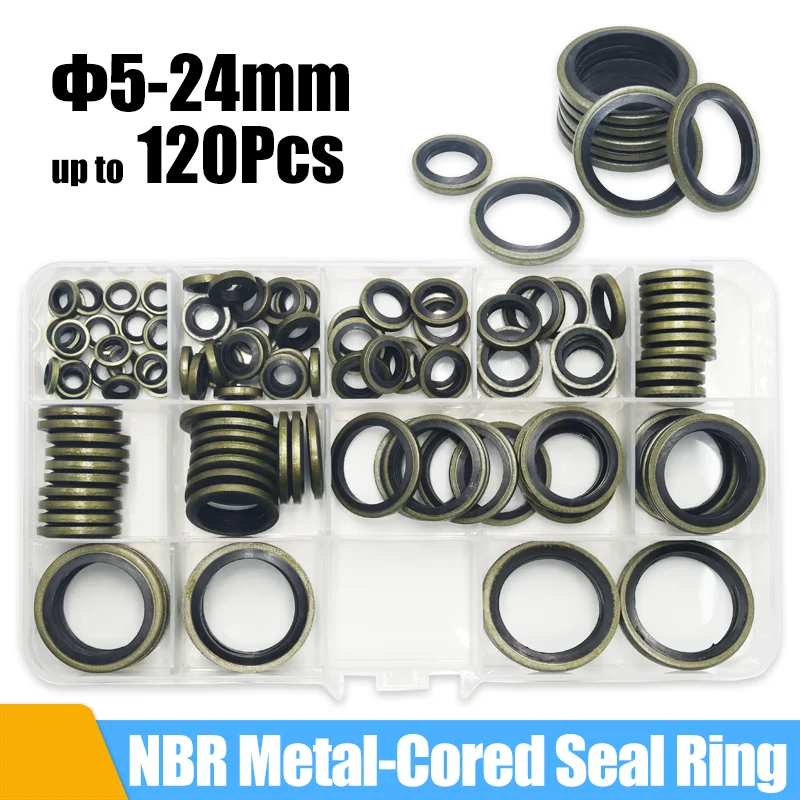 

Bonded Seal Sealing Ring Oil Drain Screw Combined Sealing Washer Compressor Plumbing Gasket Oil Resistant High Temperature Oring