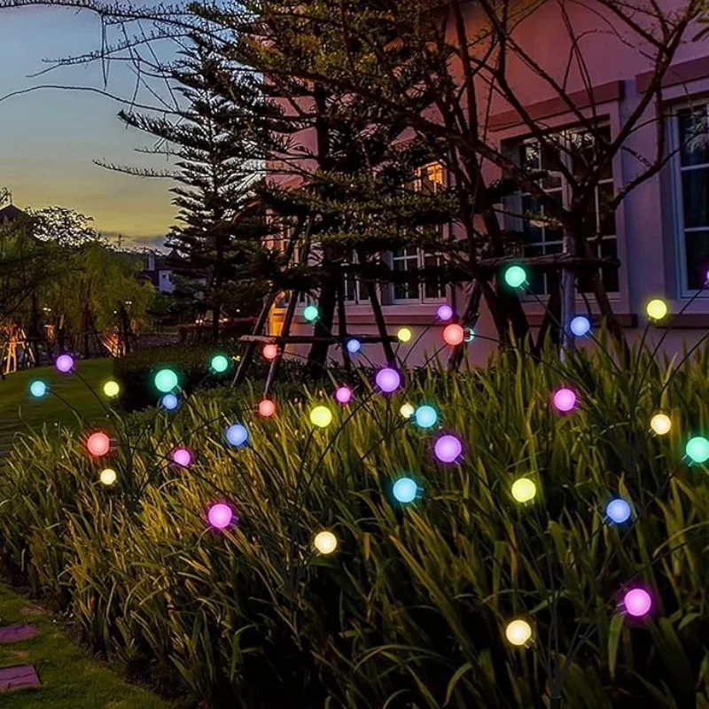 Outdoor LED Solar Lights Waterproof Starburst Solar Firefly Lights Lawn Lamp Garden Lamp for Path Landscape Decorative
