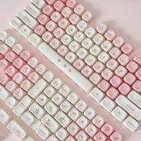 Teclas de estilo lindo cereza rosa perfil MOA Dye-Sub PBT con teclado numérico juego completo para teclado mecánico 60% 75% TKL 96% 100% diseño