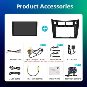 Podofo 2Din Android Autorádio Multimidia Video přehrávač pro Toyota Yaris 2008-2011 GPS navigace 2din Carplay Auto Stereo Bez DVD 10 nejlepší prodej Rádio s Androidem pro Toyota Yaris - №5