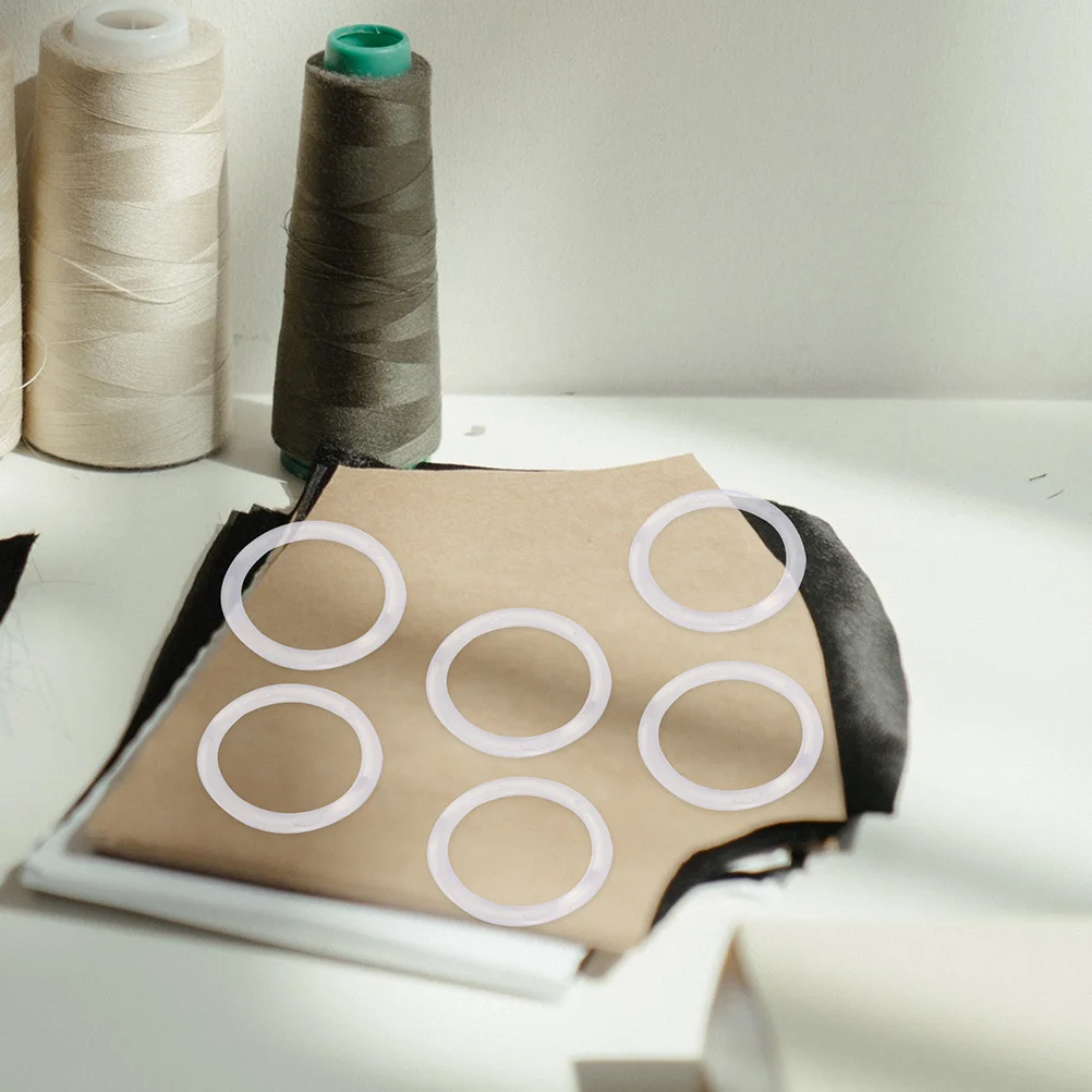 

10Pcs White Round Ring Handles Plastic DIY Bag Making Purse Handbag Crochet Decorative Accessories Purse Handles for Handbags