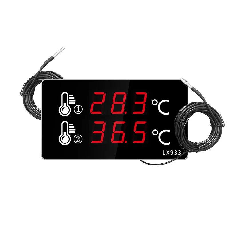 tools Pool Thermometer Large screen wall mounted digital thermometer outdoor with Dual probe external sensor Swimming room