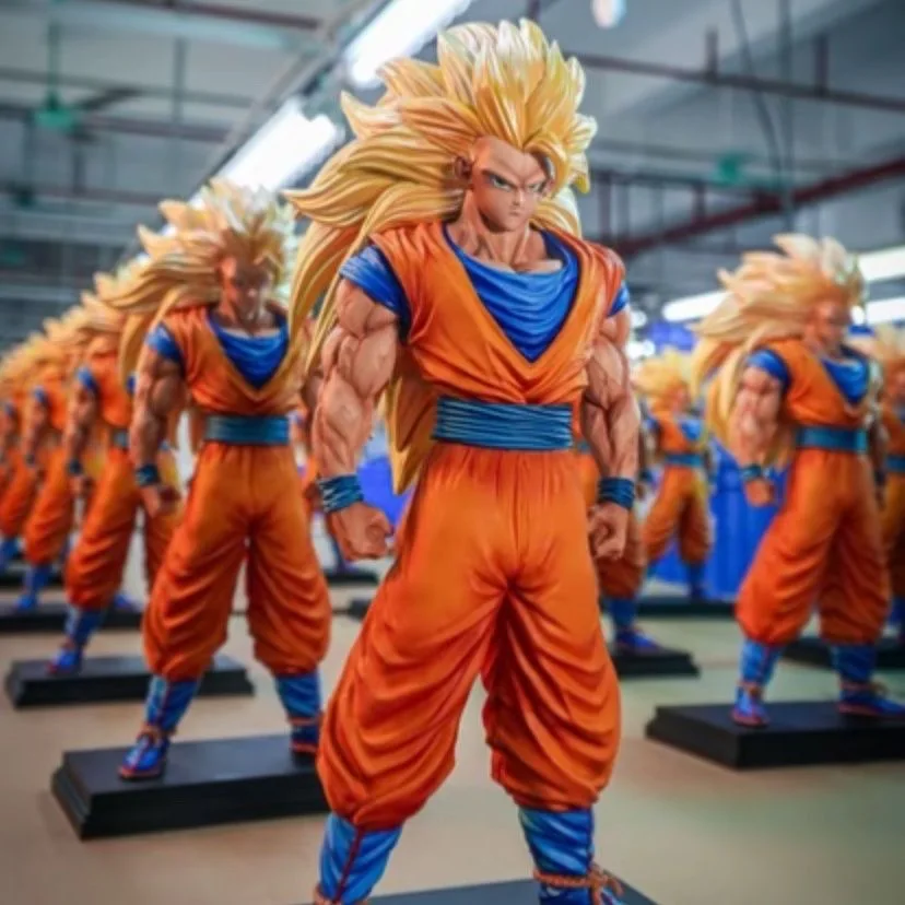 

35 см Статуя Dragon Ball Z Super Saiyan 3 Kakarot debout JT Bravo Anime Figure Son Goku ornements à collectionner garçon
