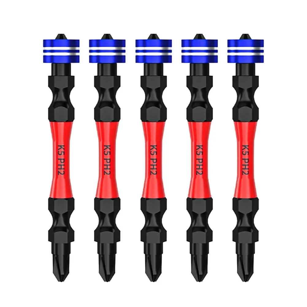 

K5 Anti Slip Magnetic Screwdriver Double Head Hex Shank Cross Screwdriver Bit With Magnetic Ring Electric Screwdriver