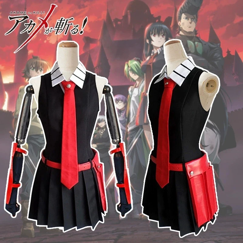 A;3\v,7'd/Anime ga KILL Akame Uniform Outfits Halloween Christmas Daily Stage Performance Wear Cosplay Cw.3;v'6\b/ view 5