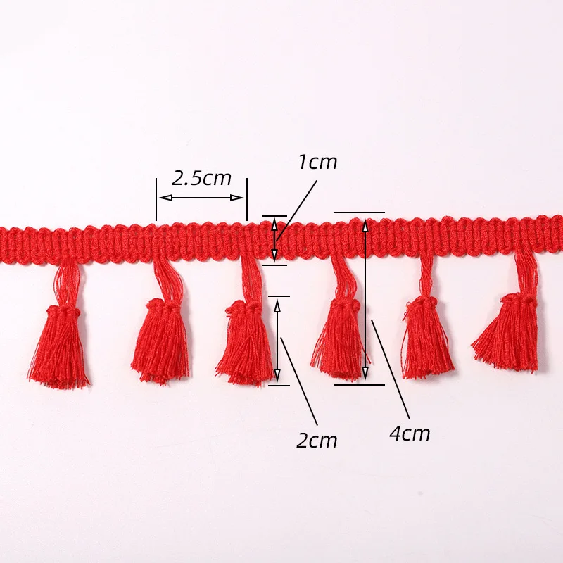 2Yards/Lot Cotton Tassel Lace Sewing Ribbon Fringe Trim Ethnic Latin Dress Stage Garment Curtain Tablecloth Decorative Farbic