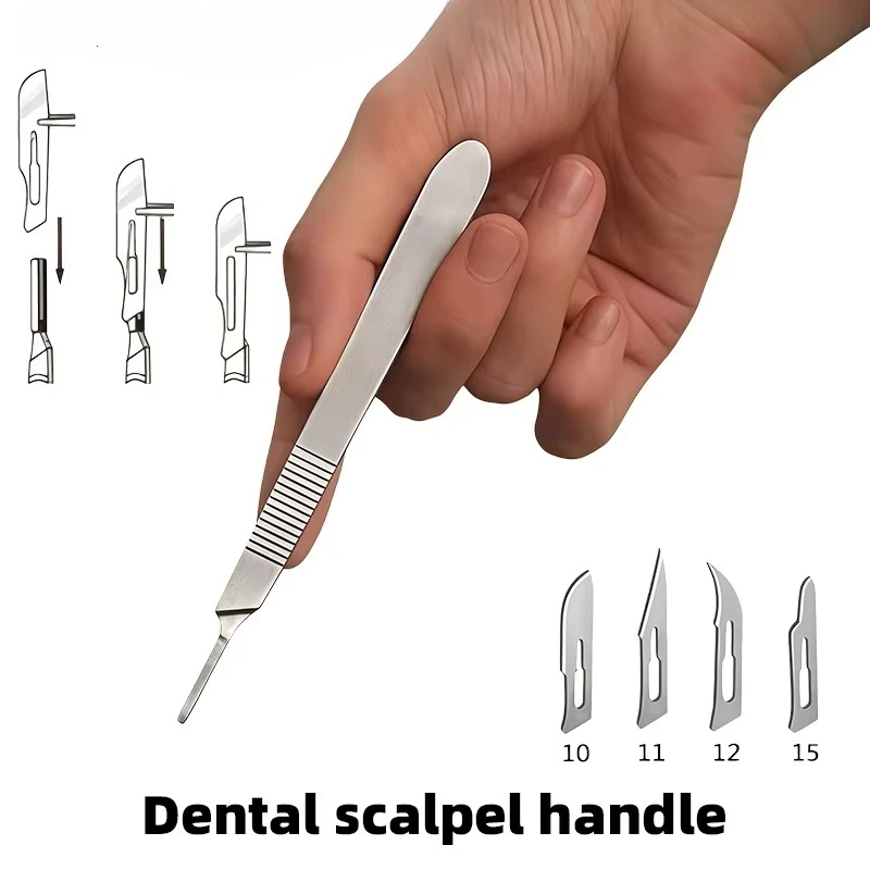High Dental Stainless Steel Scalpel Handle  Dental Surgical Blades Handle For Surgical Knife Removable Blades DIY Cutting Tools