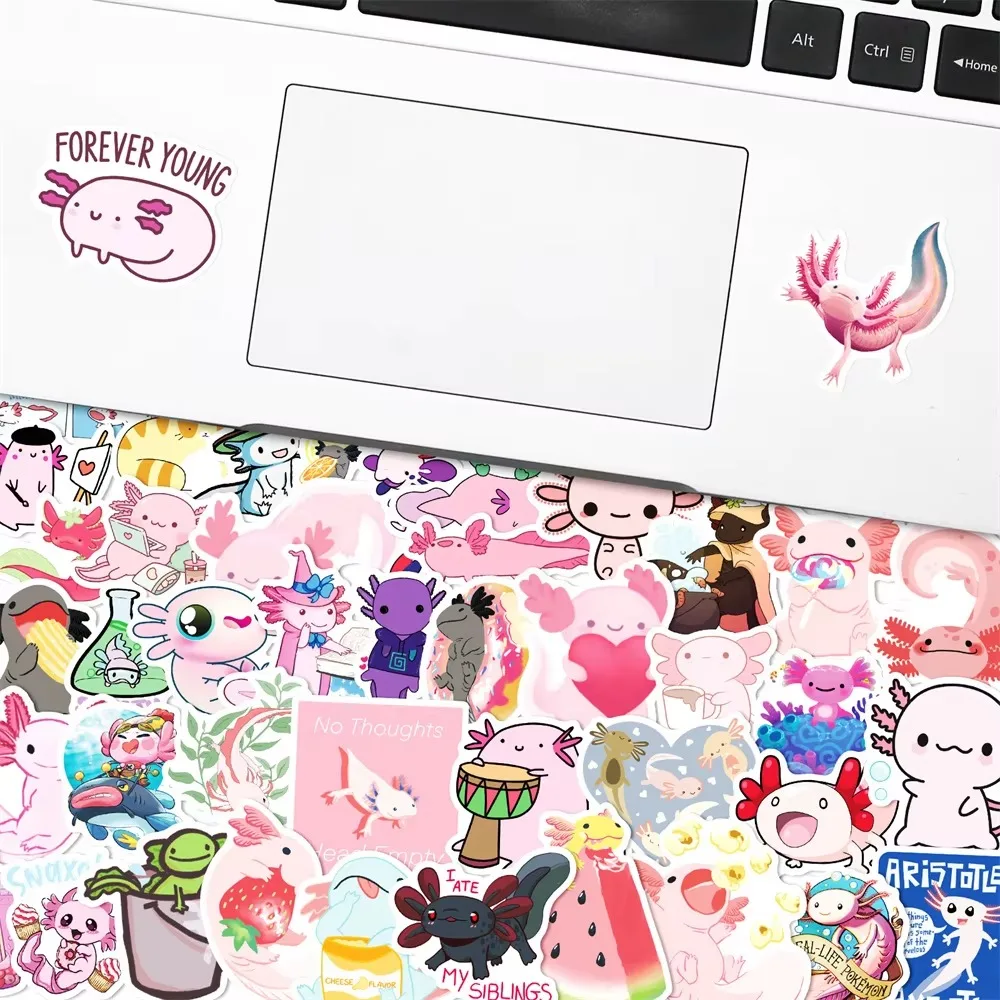 50 PCS Cute Mexican Axolotl Cartoon Personalized Stickers Children’s Toy Luggage Laptop iPad Skate Diary Mobile Phone Stickers