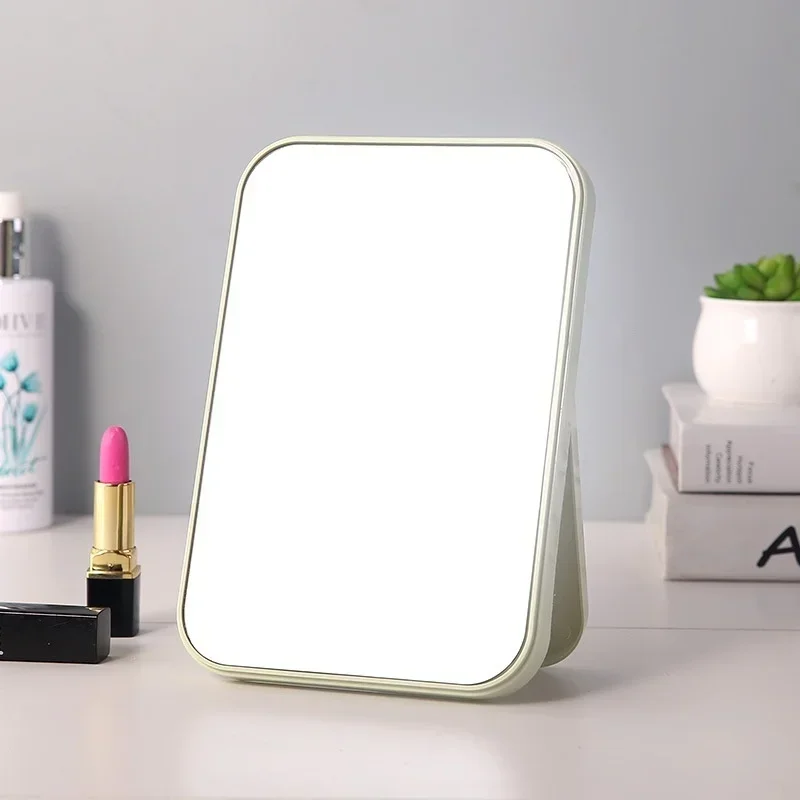 High List Size Large Makeup Mirror Desktop Plain Folding Dressing Tool Portable Large Square Princess Mirrors Make Up Mirror