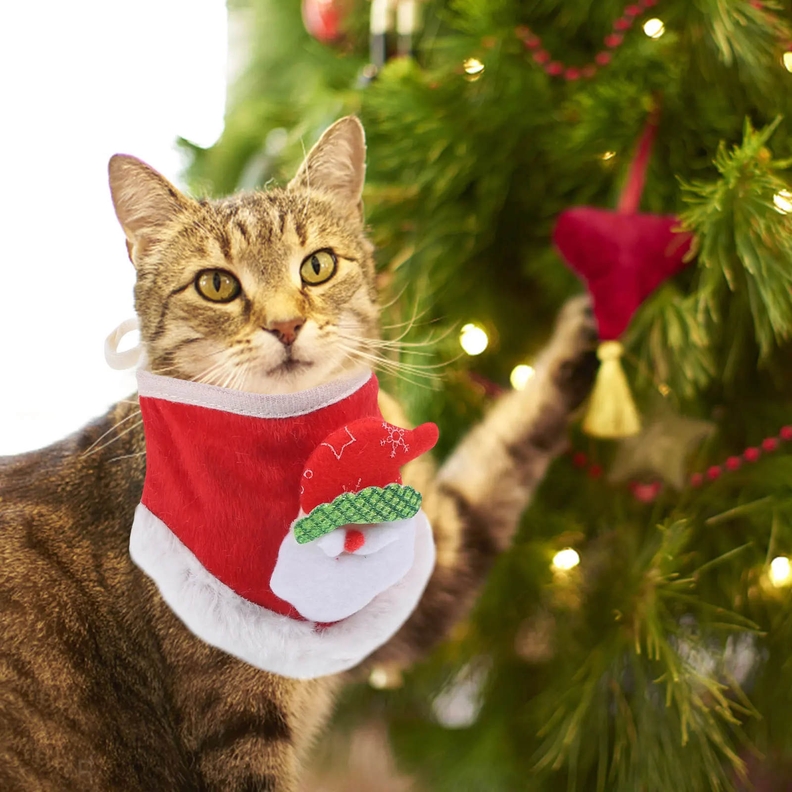 

Christmas Knitting Pet Scarf Washable Dog Bandana Holiday Party Pet Costume Dog Party Supplies Cat Christmas Bandana