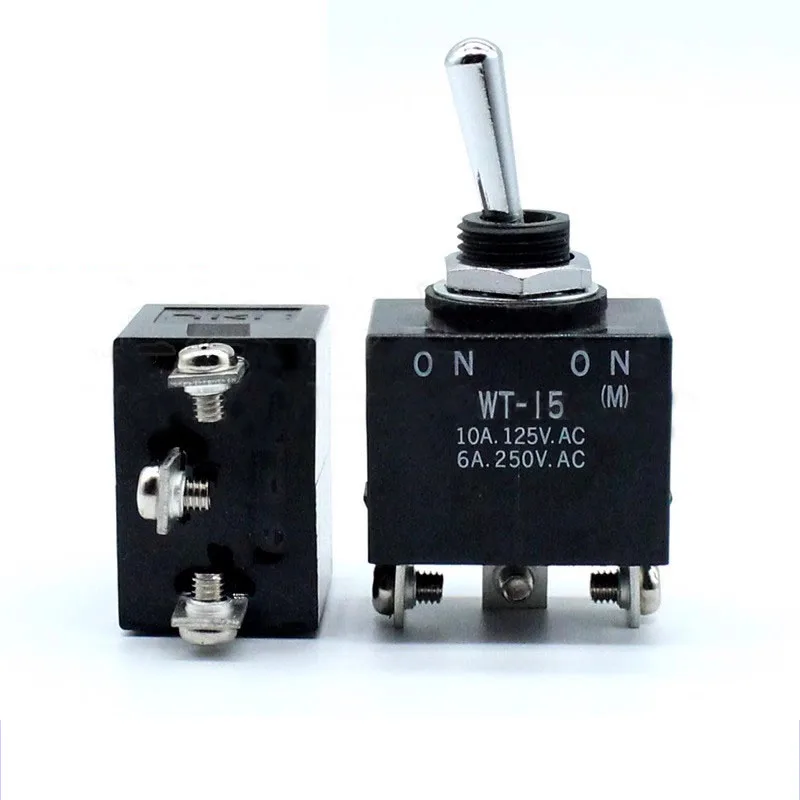 1PCS original WT-15 3-pin 2-stop self-resetting toggle switch ON-(ON) WT15T 10A125V head switch