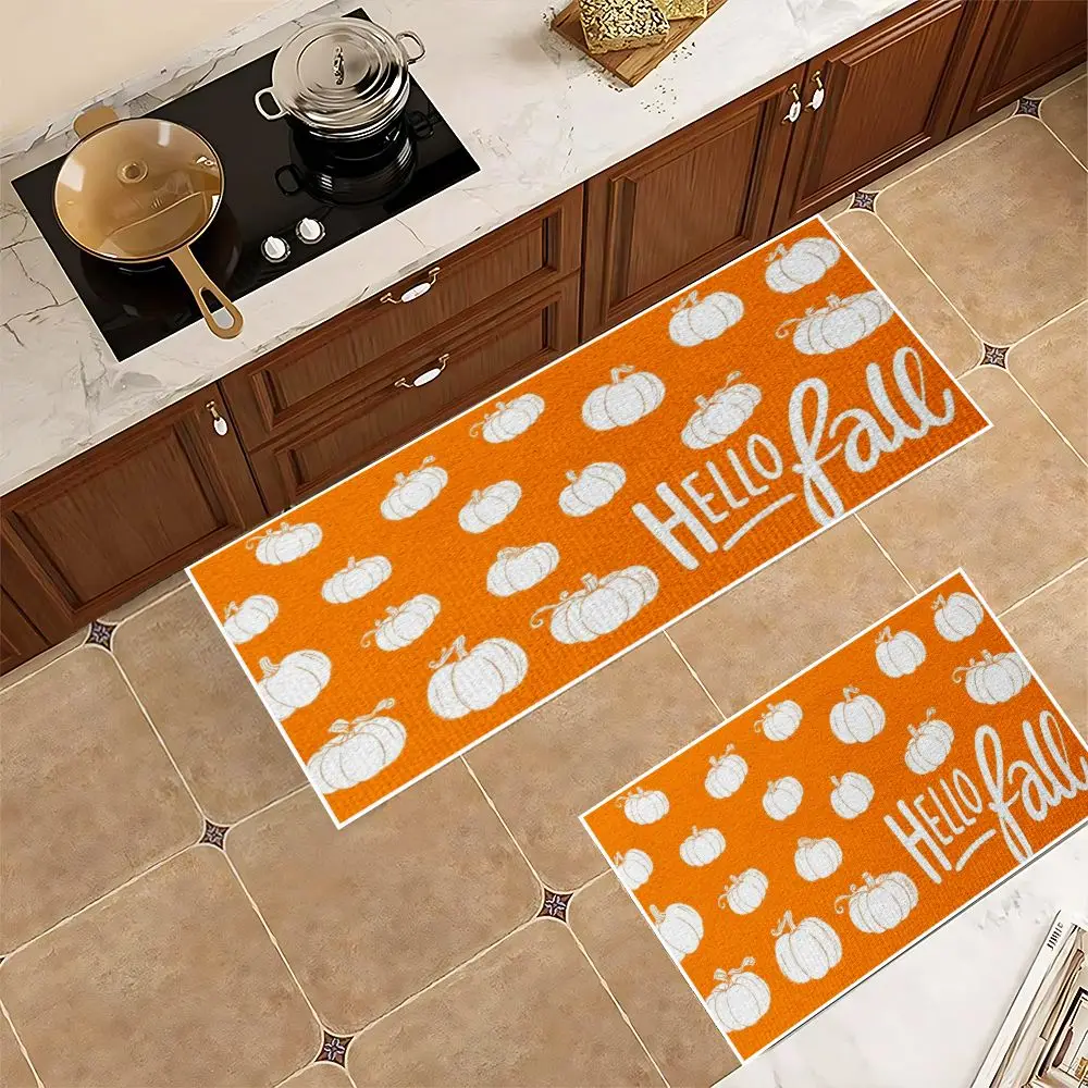 

VIKAMA Halloween Doormat Festive Entrance Decorative Mat Kitchen Stain-Resistant, Wear-Resistant Foot Mat Toilet Door Mat