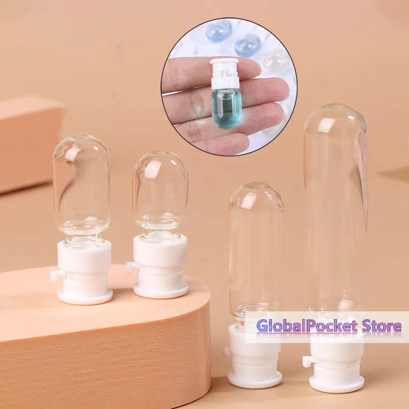 [TG823]5pcs 2/3/5/10ml Mini Refillable Bottle Transparent With Cap Empty Sample Vial Powder Solid Storage Essential Oil Bottle