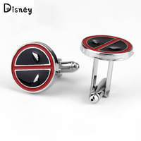 Marvel Deadpool Alloy Cufflink Men Shirt Cuffs Fashion Accessory Superhero Deadpool Cufflinks Creative Jewelry Quality Gifts