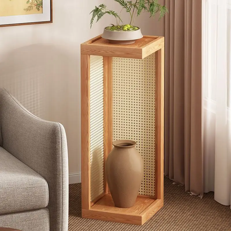 Solid wood flower rack indoor decoration floor standing storage rack  living room TV cabinet decoration flower side table