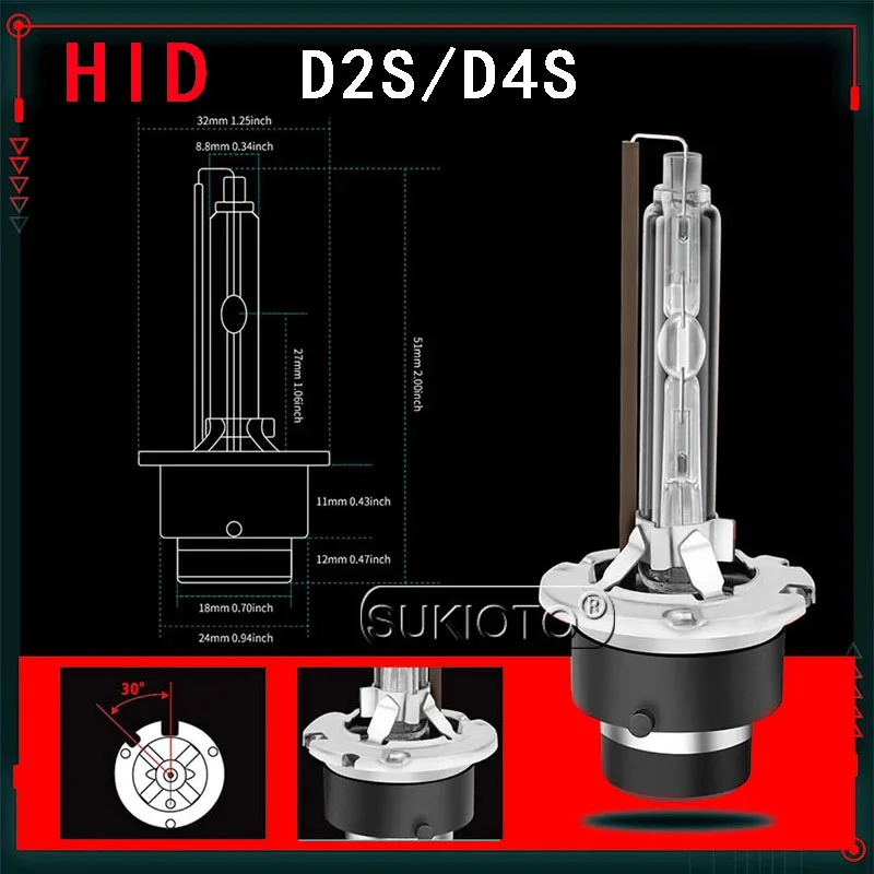 

2 шт. SUKIOTO GENUINE Metal Base D2S 35W 8000K 6000K 4300K D4S ксеноновая лампа HID для оригинальных автомобильных фар D2 D4 HID ксеноновая лампа