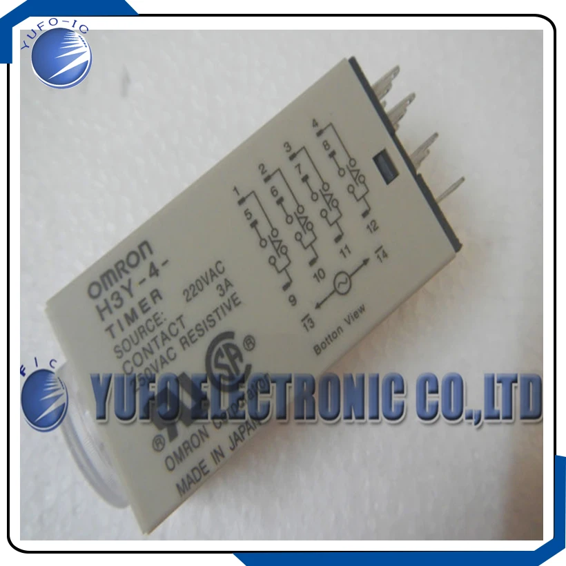 Free Shipping One Lot 3pcs,  H3Y-4 AC220V 5A 0-10 Seconds Timer Relay