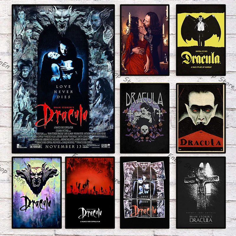 Classic Horror Movie Dracula Vintage Posters Prints Canvas Painting Wall Art Pictures Retro Vampire Home Club Room Decor Gifts