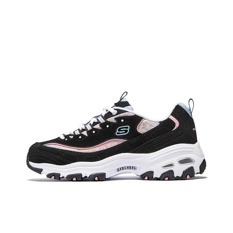 skechers-d'lites-10-chunky-sneakers-pour-femme-coupe-basse-noir-rose-bleu-blanc-149793-bkmt
