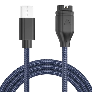 Cable cargador USB tipo C de nailon para Garmin Venu2/VenuSq2/3/3S Fenix 6/7/6S Pro/5X Plus Vivoactive4/4S/3 Forerunner 945/935/245