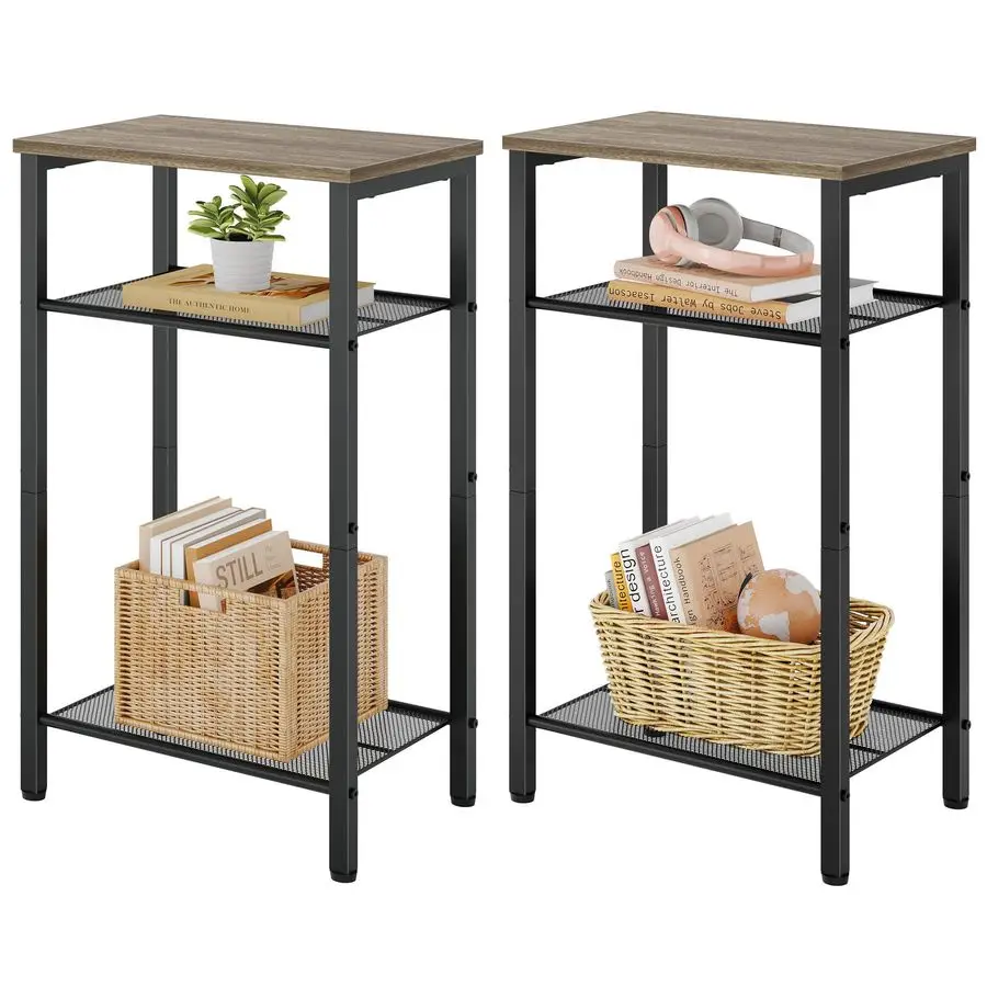 

Комплект из 2-х 3-уровневых приставных столиков, комплект из 2-х телефонных столов, комплект из 2-х высоких приставных столиков с местом для хранения, маленькая прикроватная тумбочка для небольших помещений, металл