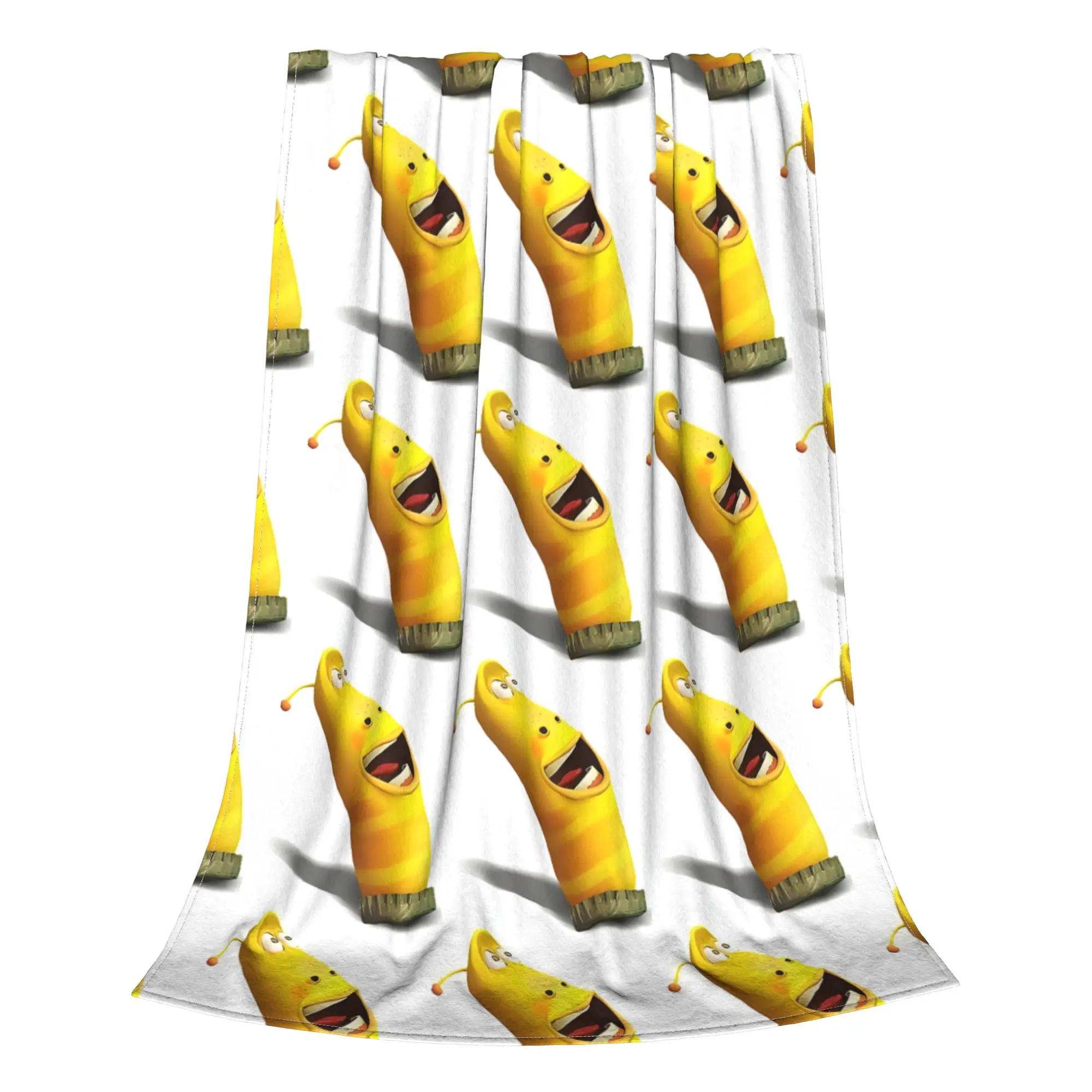 1PC Home Cute Room Decor Animation Bottle Yellow Blanket Throw Blanket Larva Novelty Warm Blanket All Season