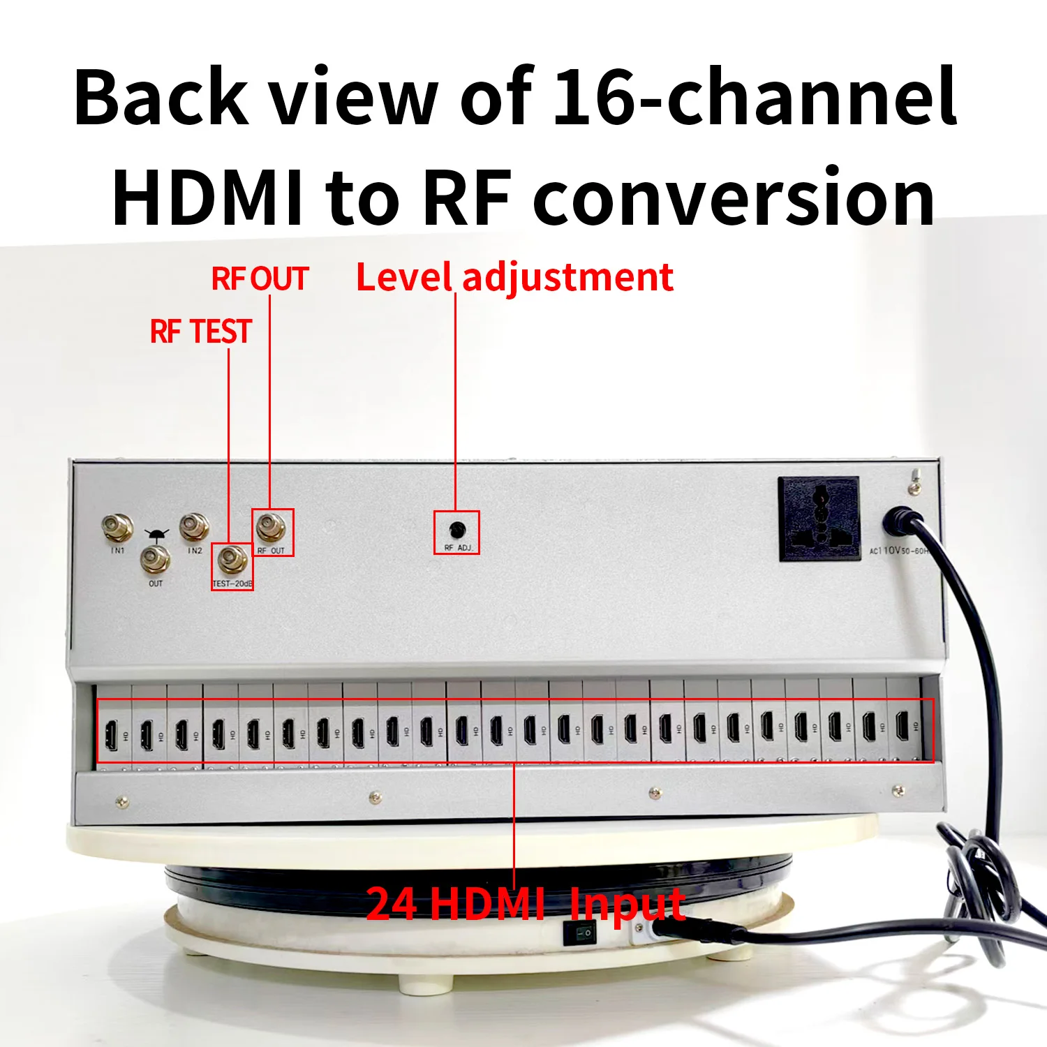 

24-channel HDMI to RF HD modulator CATV HD analogue modulator Hotel Factory TV front-end equipment