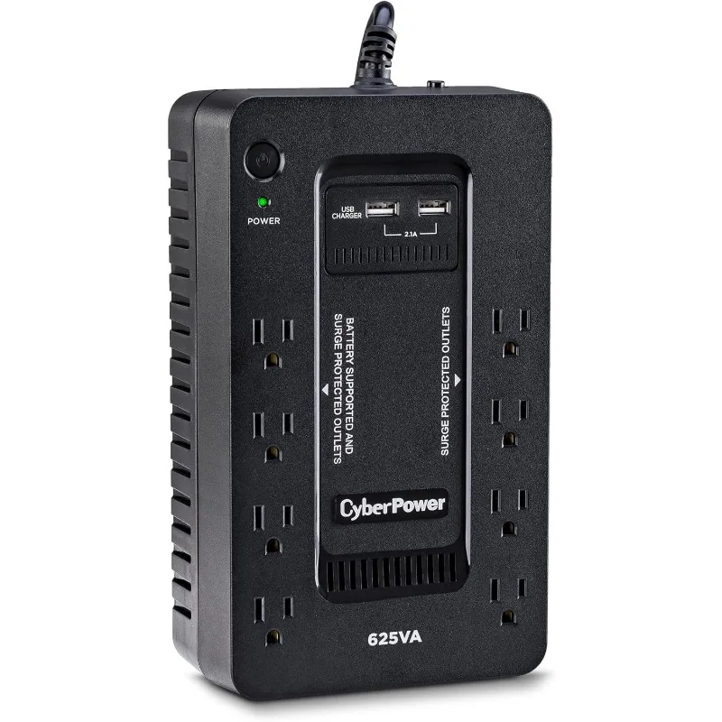 

ST625U Standby UPS System, 625VA/360W, 8 Outlets, 2 USB Charging Ports, Compact, Black