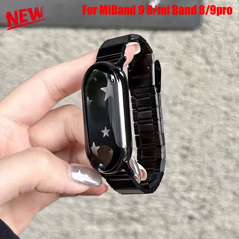 Armband für Xiaomi Smart Band 9, Edelstahl, Metall-Uhrenarmband für Redmi Watch 5/4, Armband Correas für Mi Band 8 Armband
