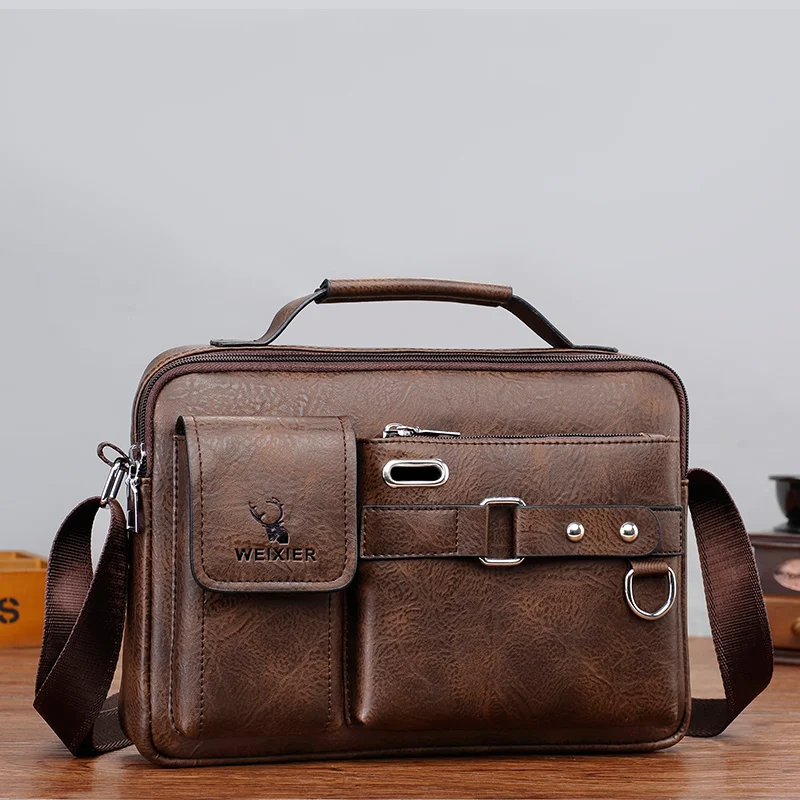 Brand Messenger Bags Men PU Leather Casual Crossbody Bag For Men Brown Black Business Shoulder Bag Male Handbag small backpack