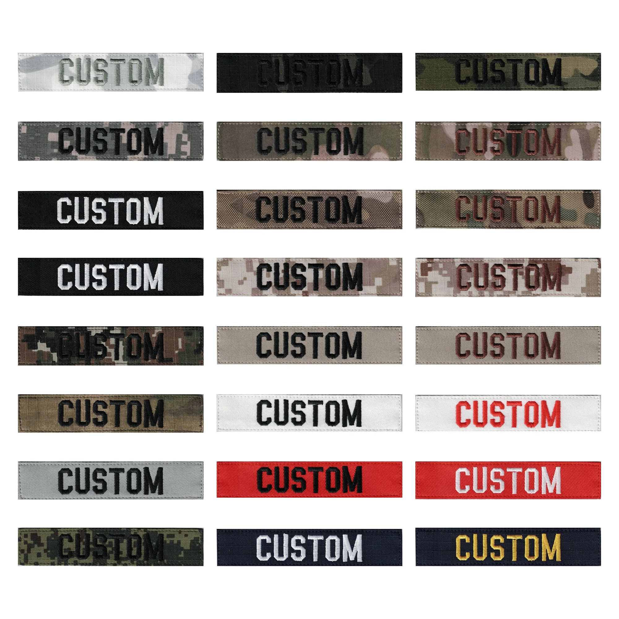 Embroidery Custom Name Patch Chest Tapes Badges Fold Frame ACU MULTICAM Alpine Tropic RG GREEN BLACK BROWN GRAY AOR2 BLUE TAN