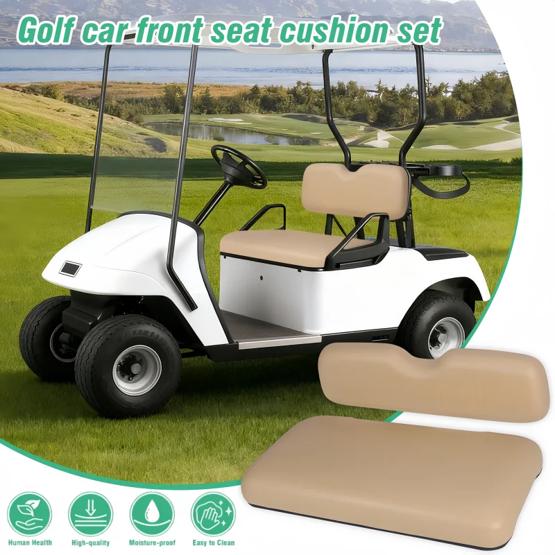 

1Set Golf Cart Tan Front Seat Bottom Cover & Backrest for EZGO Medalist TXT 1994-2013 Models Replacement Cushion Golf Cart Botto