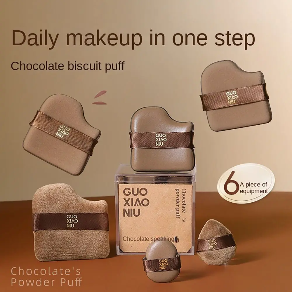 6PCS/box Durable Dry Wet Use Makeup Blender Puffs Double Sided Makeup Tool Cosmetic Tool Powder Puff For Woman Beauty