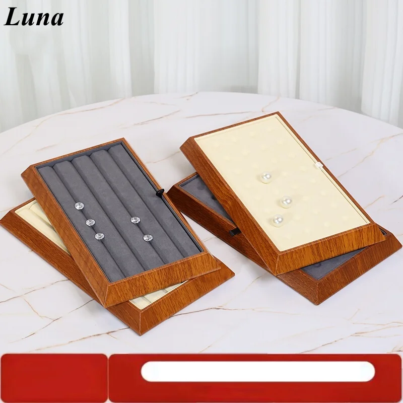 Durable Wood Grain Gemstone Tray - Diamond & Pearl Storage Tray, Multi-Purpose Bangle Viewing Dish for Jewelry Live Broadcast Pr