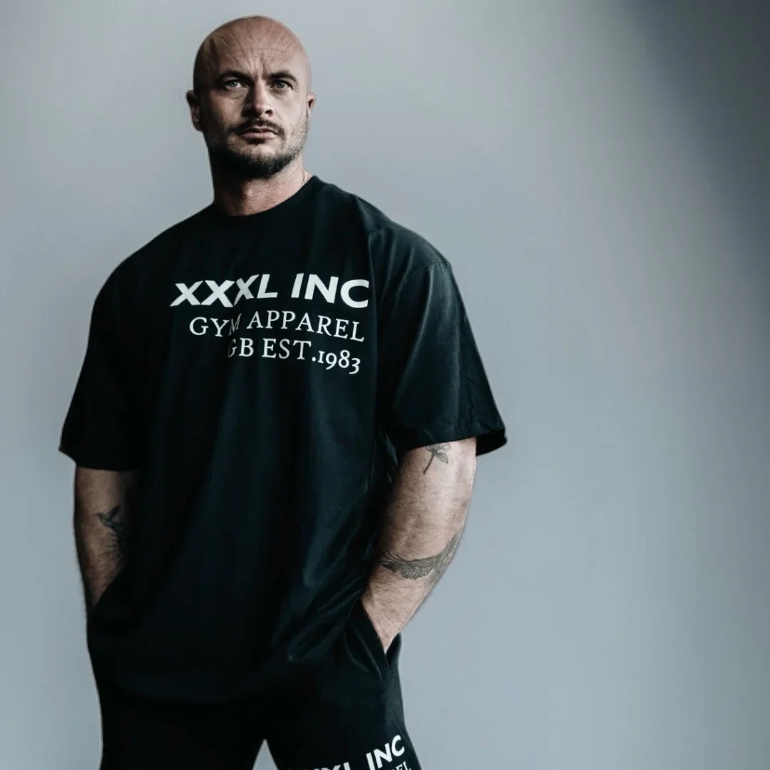Off-Set XXXL Logo Oversized Base T-Shirt mit Grafikdruck aus Baumwolle – Bodybuilding, Workout, Freizeit, Fitness, Streetwear Oberteile – Detail 6