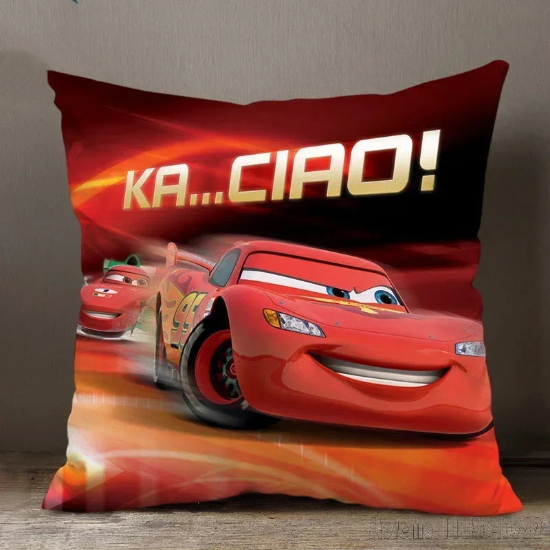 Disney Cartoon Pillow Case Cushion Cover Lightning McQueen 95 CarThrow PillowCase For Sofa Car Decor Christmas Gift 45x45cm