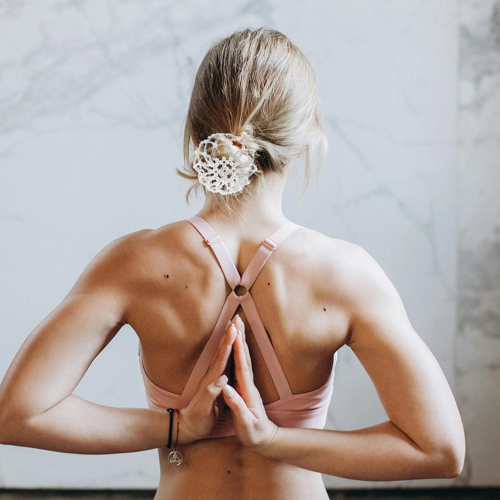 

Pearl Elastic Crochet Hair Net Bun Holder For Dance Party Accessories Women Girls Reusable Snood Hair Bun Cover