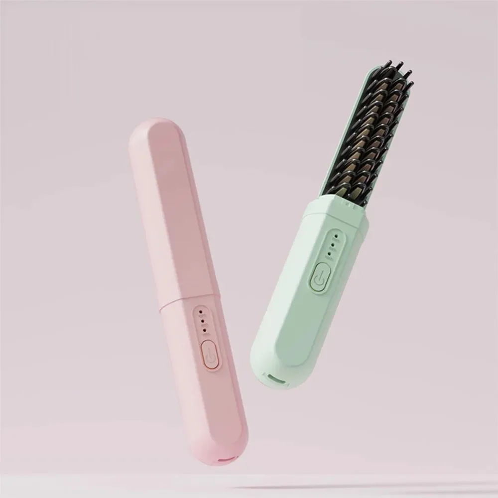 Wireless Capsule Straight Hair Comb Negative Ion Styling Tools Wireless Hair Hot Comb Dry and Wet Dual Use
