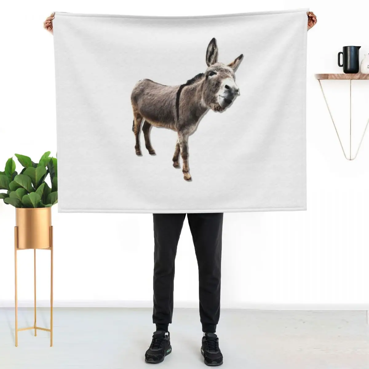 Sassy Burro/Donkey With Judgmental Face Throw Blanket Cute Plaid Travel Bed Fashionable Personalized Gift Flannels Blankets