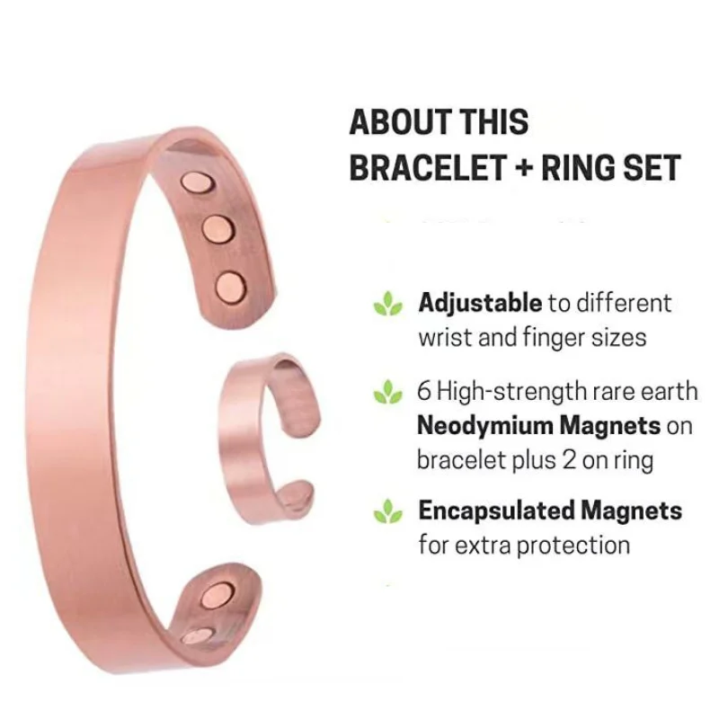 

2025 New Simple Trend Fashionable Personalized Adjustable Magnetic Ring Magnetic Bracelet