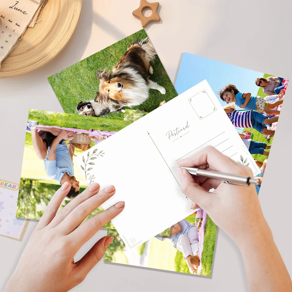 8/16/24/32pcs Custom Postcard Set, Blank Watercolor Paper Cards,Handwritten DIY Art Postcards, Mailable Postcard Kit,For Family.