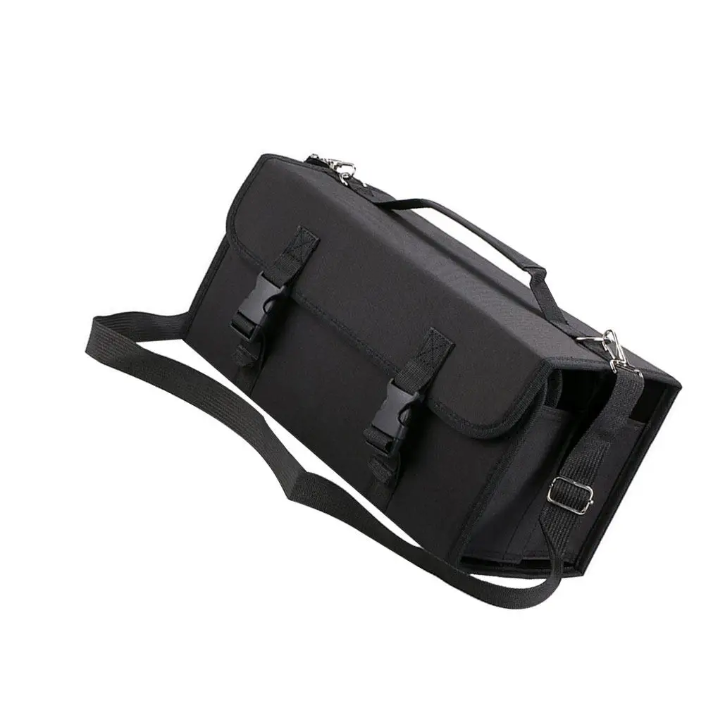 120-slot-pen-storage-case-heavy-duty-marker-bag-with-shoulder-strap-detachable-elastic-sleeve-for-tabletop-easel-use-zippered