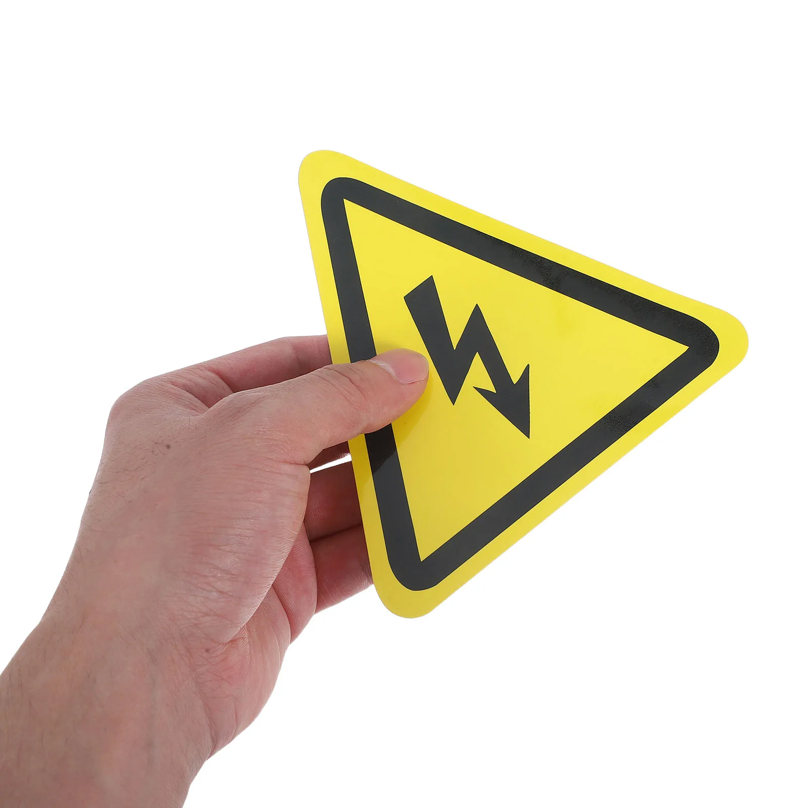 4pcs High Voltage Warning Stickers Electrical Pvc Safety Labels Electric Caution Triangle Signs For Panels Fence Labs