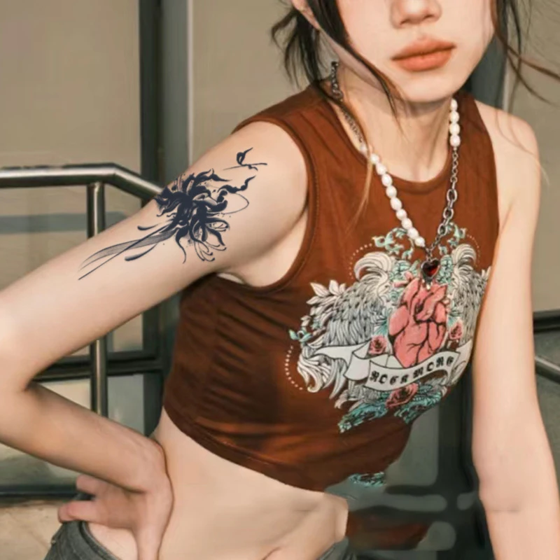 Herbal Three Dog Days Simulation Tattoo Flower Female Waterproof Non reflective Temporary Sticker Small Fresh Pattern